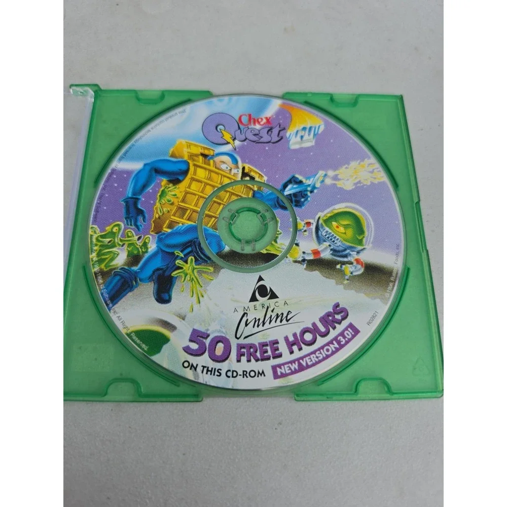1996 Chex Quest Version 3.0 Vintage PC CD ROM Cereal Box Game AOL SCRATCHED